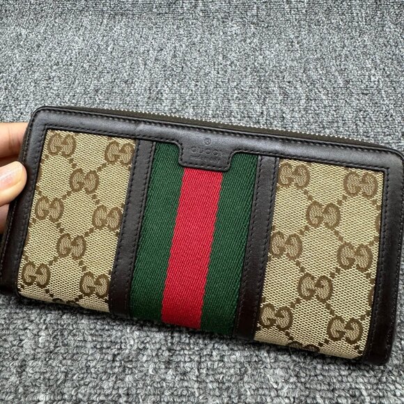 GUCCI Brown GG Leather Wallet 275-071925 - Picture 4 of 13